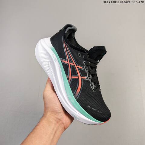 Asics Gel Nimbus 27 Black Coral Mint White EU 36 47 Running Shoe EU 36-47 Running Sneakers - Unisex (BS-69180)