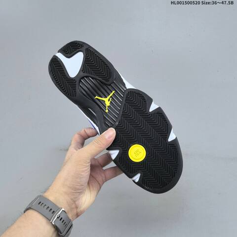 Jordan Air Jordan 14 Retro OG Laney Blue Black White With Yellow Accents 36 47 5 Basketball - Unisex (BS-65911)