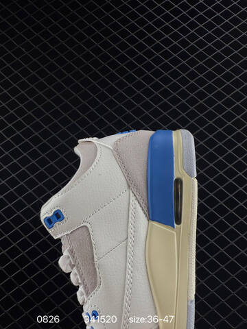 Jordan Air Jordan 3 Retro White Grey Blue Cream EU 36-47 Basketball Shoe - Unisex BS-80827