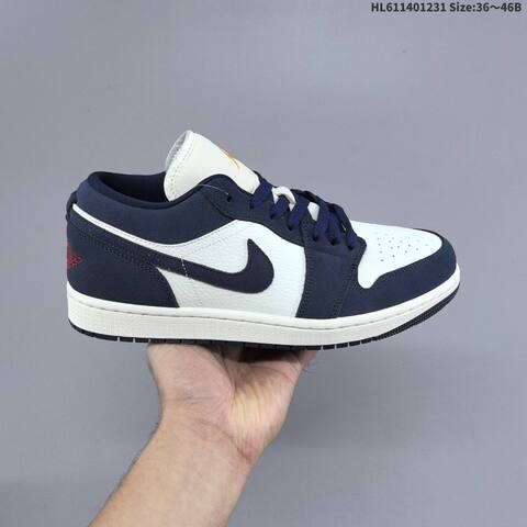 Jordan Air Jordan 1 Low OG White Navy Yellow EU 36-46 Basketball - Unisex (BS-67155)