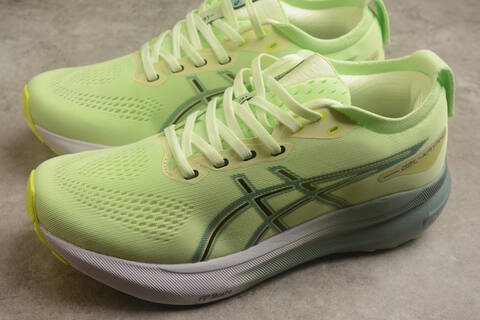 ASICS GEL-KAYANO 31 PLATINUM 1011B867-300 Cool Matcha Celadon Grey Neon Yellow US 8 5 EUR 42 UK 7 5 CM 26 5 Running Shoe Running Sneakers - Men's (BS-59573)