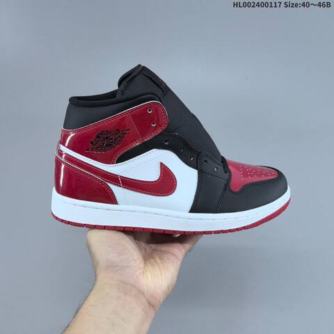 Jordan Air Jordan 1 Mid Black Red White EU 40-46 Basketball - Men's (BS-66943)