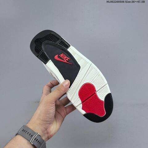 Jordan Air Jordan 4 Retro White Black Red 36 47 5 Basketball - Unisex (BS-66030)