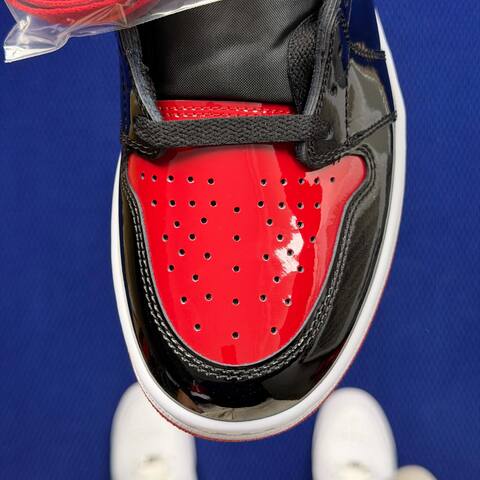 Jordan Air Jordan 1 Retro High OG Patent Bred 555088-063 Black Red White EU 42 5 Basketball Shoe - Men's (BS-87159)