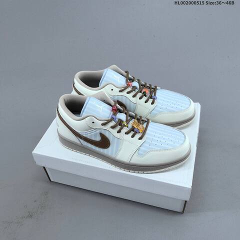 Jordan Air Jordan 1 Low Light Blue White Brown 36 46B Lifestyle - Women's (BS-65967)