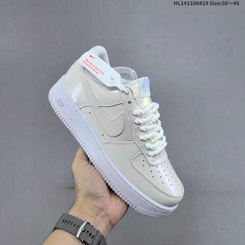 Nike Air Force 1 07 Low Light Beige White Light Blue EU 36-45 Sneaker - Unisex BS-60645