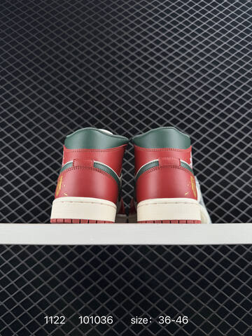 Jordan Air Jordan 1 Mid Red White Dark Green Gold EU 36-46 Sneaker - Unisex BS-80214