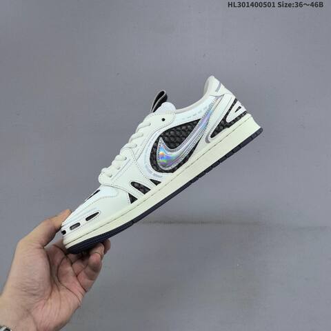 Nike Air Jordan 1 Low Olive Green Gray White 36 46B Lifestyle - Women's (BS-66058)