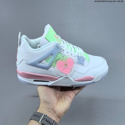 Jordan Air Jordan 4 Retro Valentine s Day White Pink Neon Green EU 36-48 5 Basketball - Unisex (BS-66166)