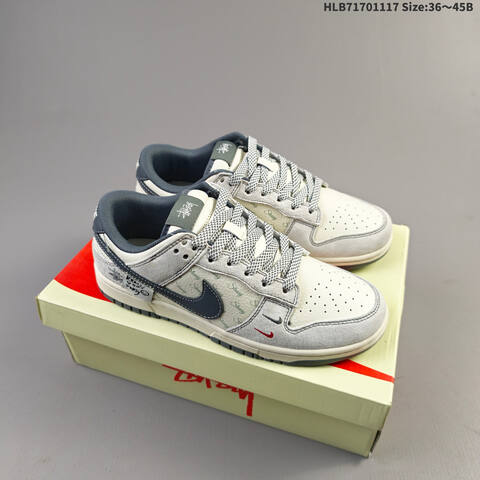 Nike Dunk SB Low Stussy Off White Grey Black EU 36-45 Skate Shoe - Unisex (BS-63585)