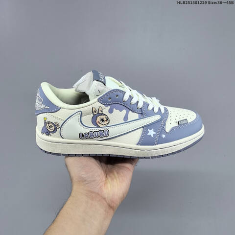 Jordan Air Jordan 1 Low x Travis Scott White Black Royal Blue EU 36-45 Casual - Unisex (BS-67190)