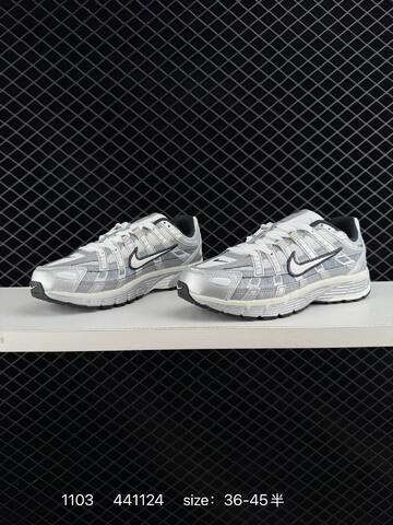 Nike P-6000 Silver Grey White Black 36-45 5 Running - Unisex (BS-74391)