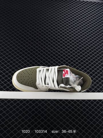 Jordan Air Jordan 1 Low Travis Scott Reverse Olive Sail Olive Black Red Cream EU 36-45 Sneaker - Unisex (BS-80477)