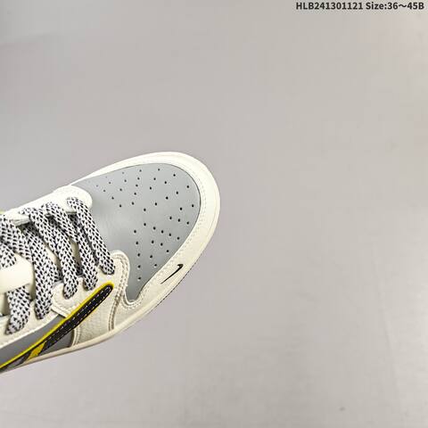 Nike Air Jordan 1 Low Grey White Black Yellow EU 36-45 Basketball - Unisex (BS-63349)