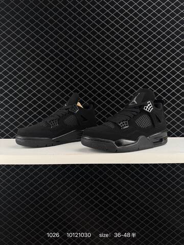 Jordan Air Jordan 4 Retro Black Cat Black Dark Grey EU 36-48 Basketball Shoe - Unisex BS-80438