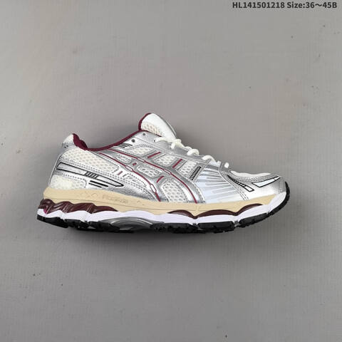 ASICS Gel Kayano 14 Kith White Silver Burgundy Cream EU 36-45 Running Shoe Running Sneakers - Unisex (BS-69142)
