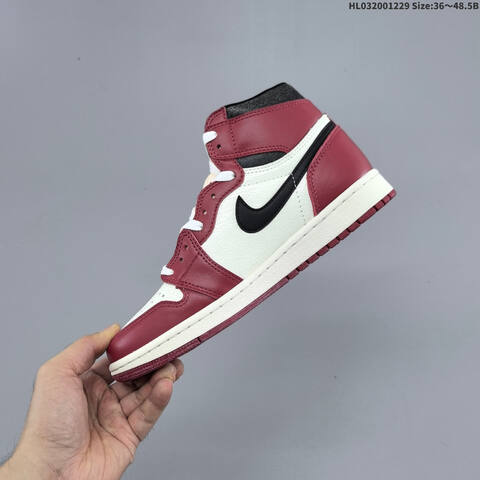 Jordan Air Jordan 1 High OG White Burgundy Black EU 36-48 5 Basketball - Unisex (BS-67197)