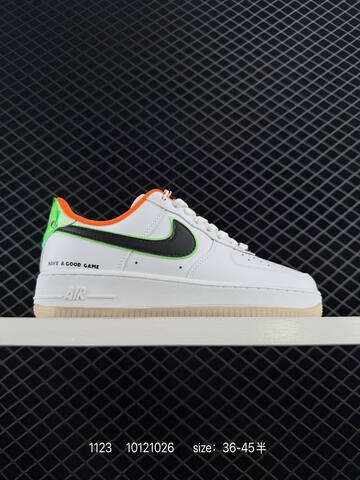 Nike Air Force 1 Low White Black With Neon Green Orange Blue And Purple Accents EU 36-45 Casual - Unisex (BS-74042)