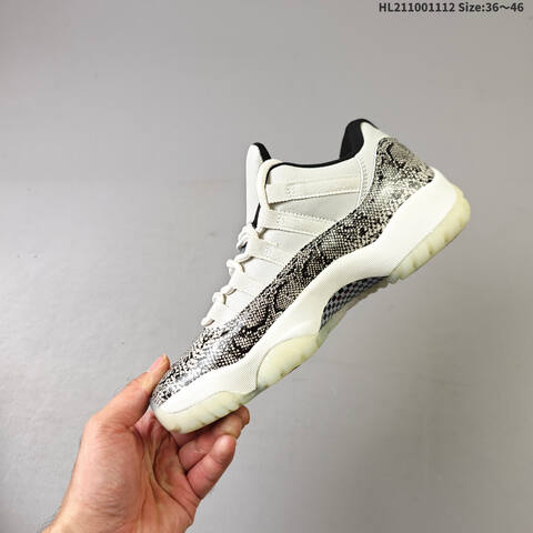 Jordan Air Jordan 11 Retro Low White Black Snakeskin EU 36-46 Basketball - Unisex (BS-63844)