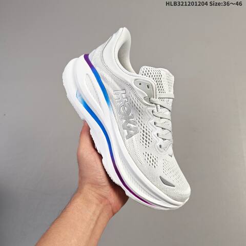 HOKA ONE ONE Bondi 9 White Blue Purple EU 36-46 Running Shoe Running Sneakers Unisex BS-69437