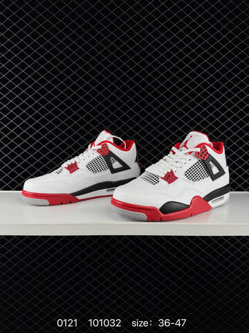 Jordan Air Jordan 4 Retro DC7770-160 White Red Black Grey EU 36-47 Basketball Shoe - Unisex (BS-79799)