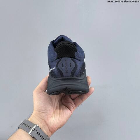 HOKA ONE ONE Clifton 10 Navy Blue Black Silver EU 40-45 Running Shoe Running Sneakers - Men's (BS-69336)