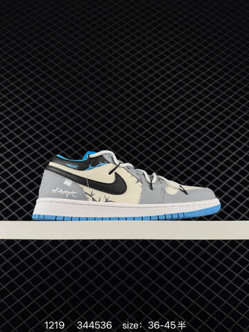 Jordan Air Jordan 1 Low White Light Gray Black Blue EU 36-45 Sneaker - Unisex BS-80027