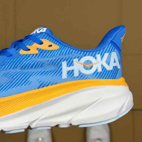 HOKA ONE ONE Clifton 9 Blue Orange White Light Blue Running Shoe Running Sneakers (BS-86867)