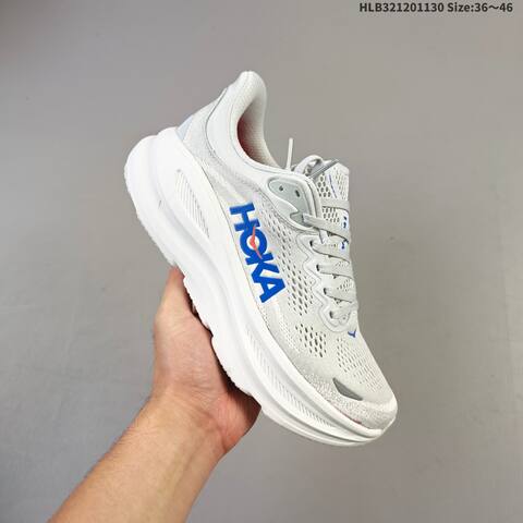 HOKA ONE ONE Bondi 9 White Blue Red EU 36-46 Running Shoe Running Sneakers - Unisex (BS-69440)