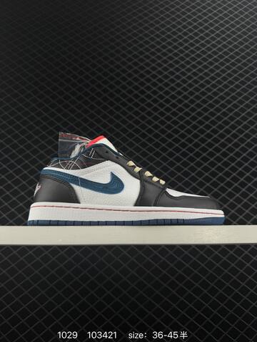 Jordan Air Jordan 1 Low White Black Red Blue EU 36-45 Basketball Shoe - Unisex BS-80401