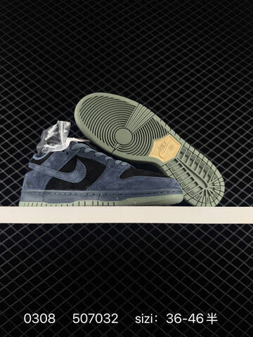Nike SB Dunk Navy Black Gray With Olive Green Outsole 36-46 5 Skate - Unisex (BS-72748)