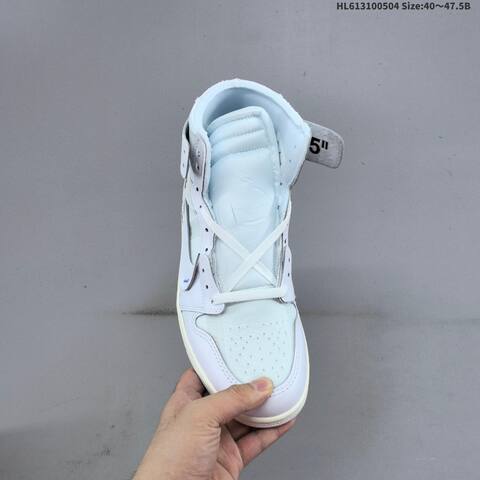 Jordan Air Jordan 1 High OG x Off-White White Light Blue Cream With Orange And Blue Accents 40 47 5 Lifestyle - Men's (BS-66053)