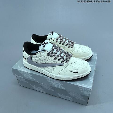 Nike Air Jordan 1 White Black Grey 36 45 Lifestyle - Unisex (BS-66969)