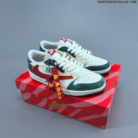 Jordan Travis Scott x Air Jordan 1 Low Sail Red Navy Grey EU 36-45 Casual - Unisex (BS-66963)