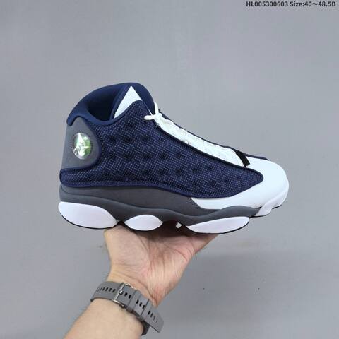 Jordan Air Jordan 13 Retro Navy Gray White 40 48 5 Basketball - Men's (BS-65816)