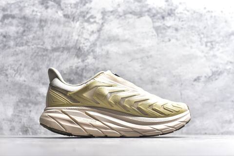 HOKA ONE ONE Project Clifton Beige Pale Yellow Off White Black Running Shoe Running Sneakers BS-59542