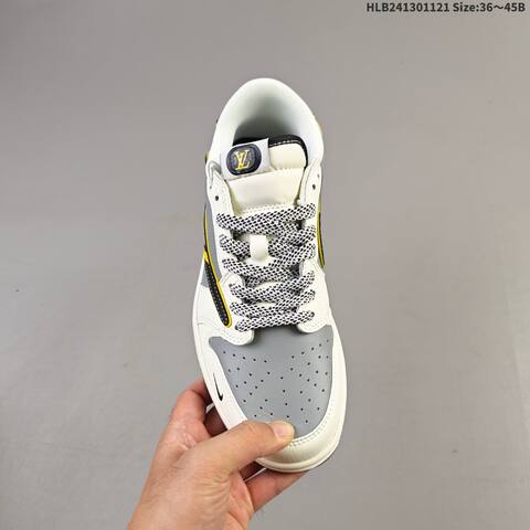Nike Air Jordan 1 Low Grey White Black Yellow EU 36-45 Basketball - Unisex (BS-63349)