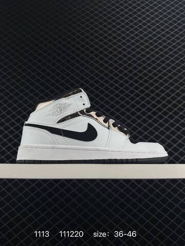 Jordan Air Jordan 1 Mid Black White Silver EU 36-46 Basketball Shoe - Unisex BS-80295