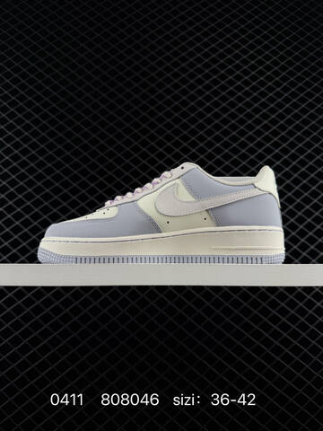 Nike Air Force 1 07 LV8 Light Grey Cream White Lavender Purple With Glitter Rose Swoosh And Pearl Charm EU 36-42 Lifestyle - Unisex (BS-72178)