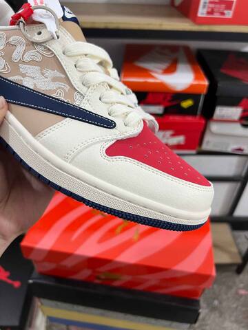 Jordan Air Jordan 1 Low Travis Scott CNY 2026 JY6988-145 Sail Red Navy Beige Sneaker BS-87211