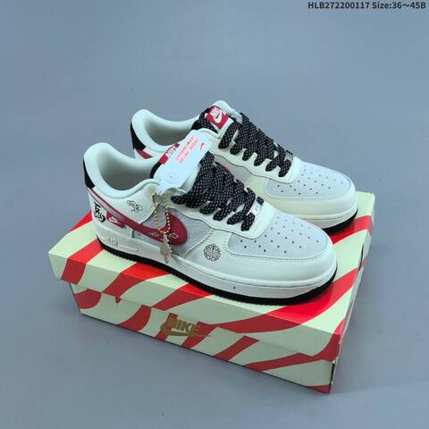 Nike Air Force 1 07 LV8 Off White Grey Burgundy Gum EU 36-45 Sneaker - Unisex BS-61947