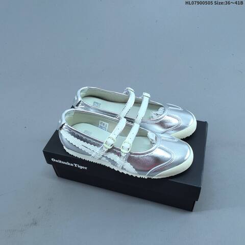 Onitsuka Tiger Mexico 66 TGRS Mary Jane Silver White And White Pink EU 36-41 Sneaker Casual Sneakers - Unisex (BS-68862)