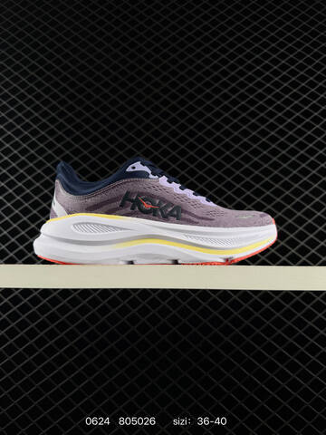 HOKA ONE ONE Bondi 8 Purple White Yellow Orange Navy EU 36-40 Running Shoe Running Sneakers Unisex BS-86185