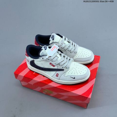 Jordan Air Jordan 1 Low Sail Light Grey Navy Red EU 36-45 Basketball - Unisex (BS-66055)