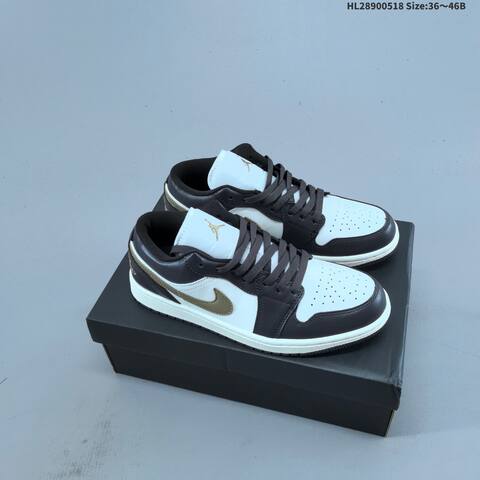 Nike Air Jordan 1 Low White Black Blue 36 46B Casual - Women's (BS-65936)