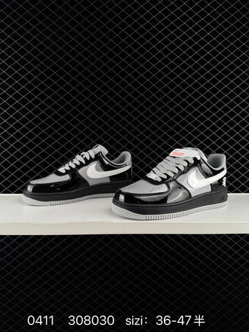 Nike Air Force 1 07 Black Grey White Patent Leather EU 36-47 5 Lifestyle - Unisex BS-72174