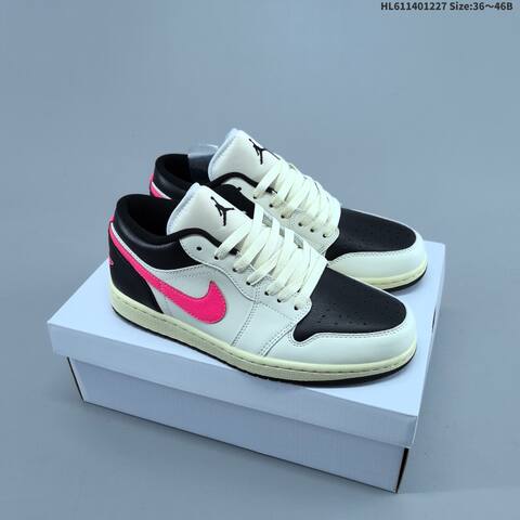 Jordan Air Jordan 1 Low Black White Pink EU 36-46 Basketball - Unisex (BS-67248)