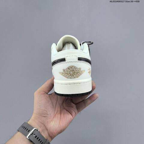 Jordan Air Jordan 1 Low White Black Gold EU 36-45 Basketball - Unisex (BS-65857)