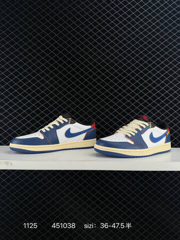 Jordan Air Jordan 1 Low White Blue Cream Red Yellow EU 36-47 5 Sneaker - Unisex BS-80187