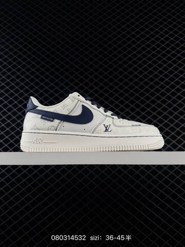 Nike Air Force 1 07 Off White Navy Blue EU 36-45 Skate - Unisex (BS-69964)